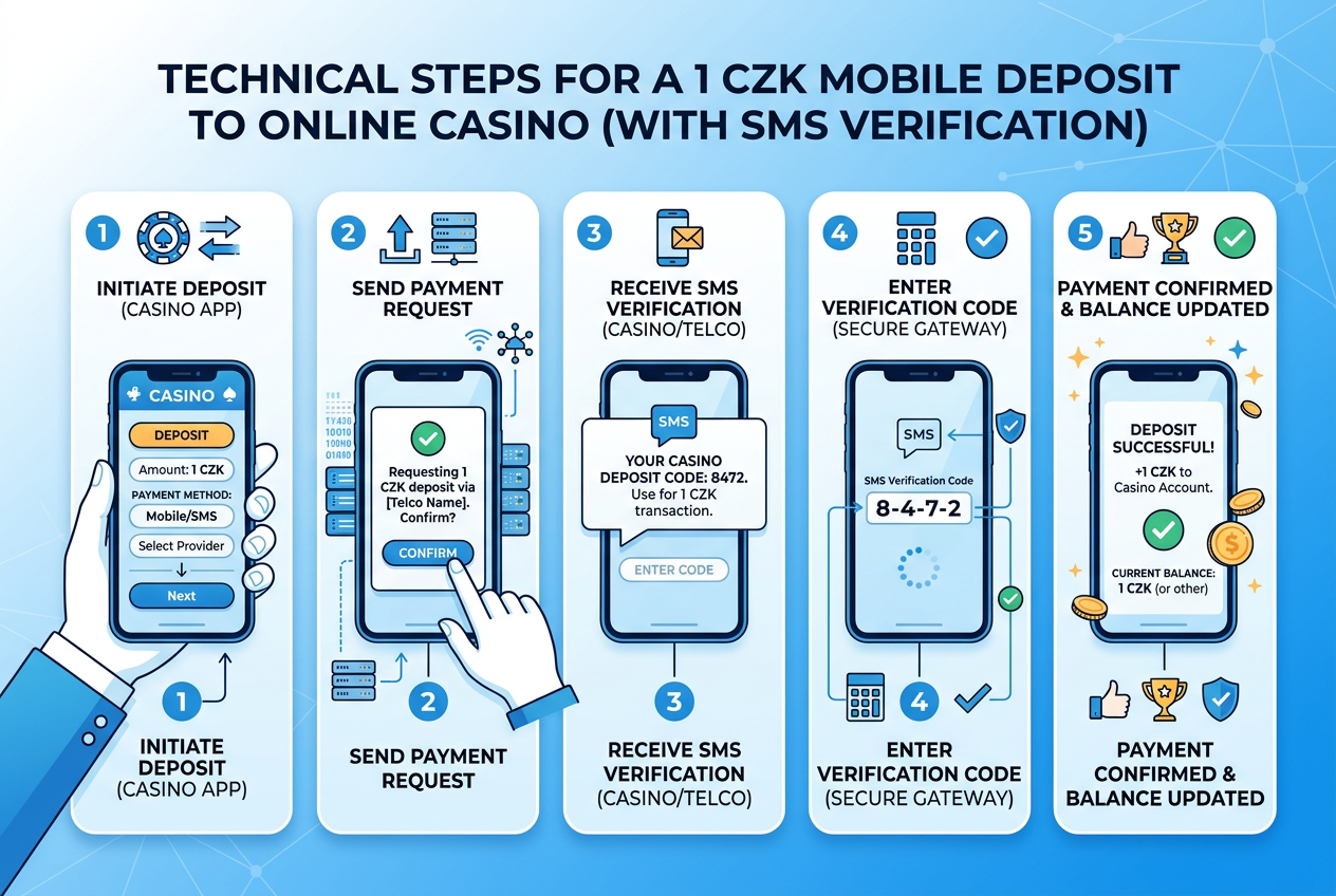 Technický postup vkladu 1 Kč do online kasina přes mobilní telefon
